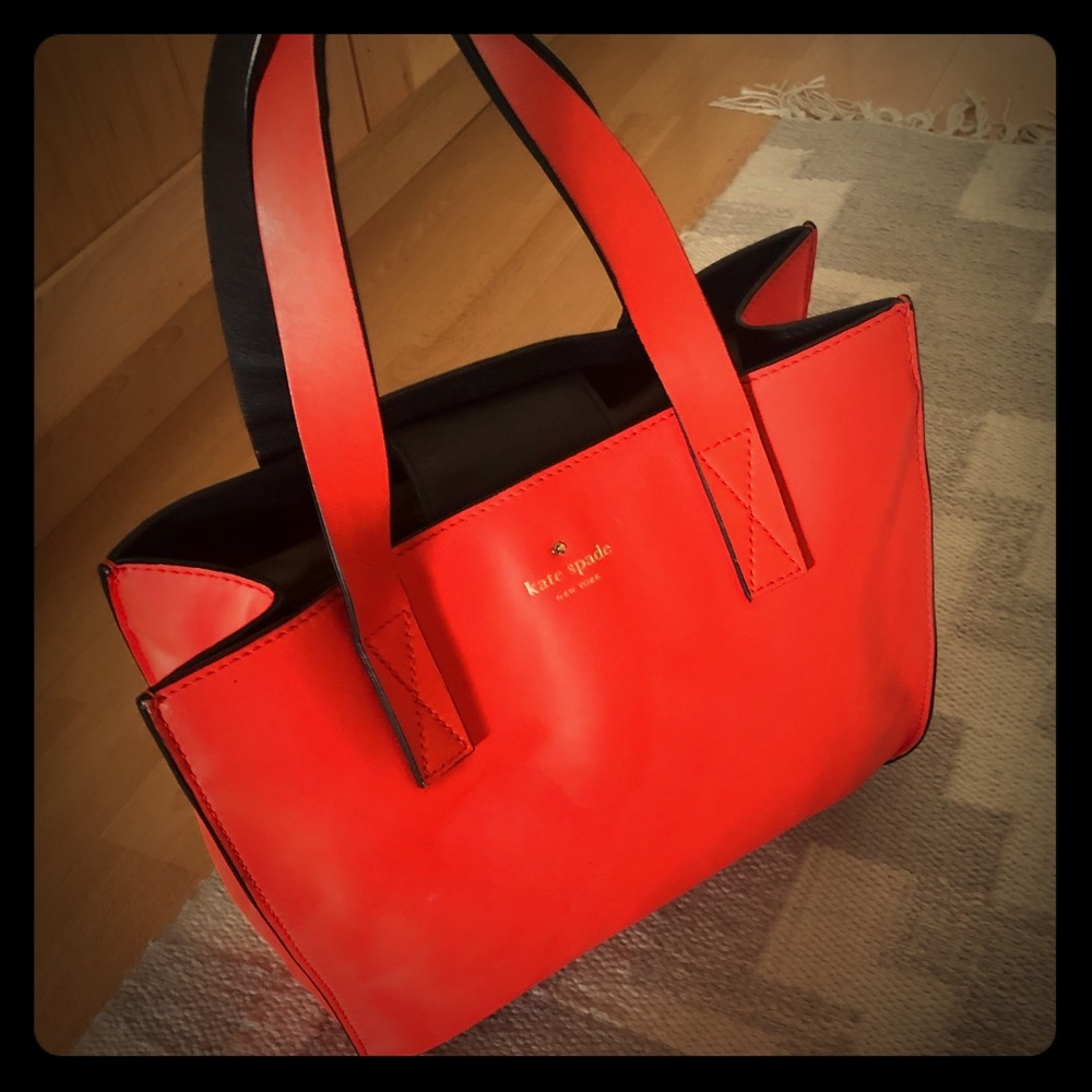 Kate Spade Neon orange/ red tote
